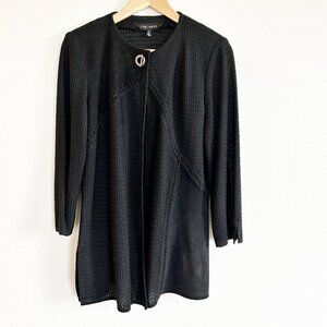 Ming Wang Cardigan Jacket Womens Small Waffle Sweater Toggle Closure Classic